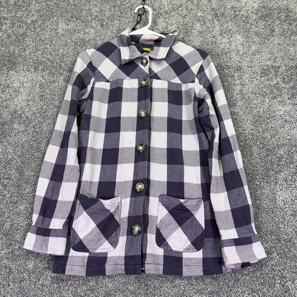 Cabela's Shirt Womens Small Purple Plaid Flannel Button Front Casual Outdoor